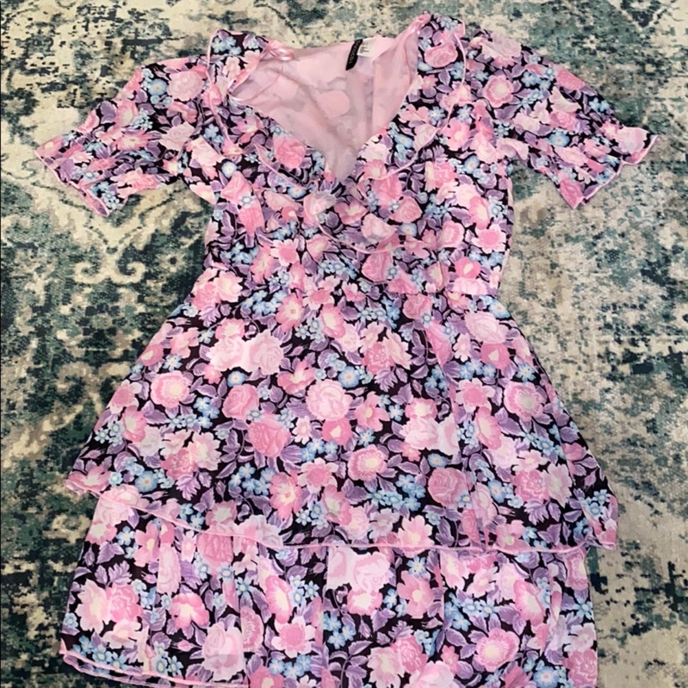 Pink floral dress